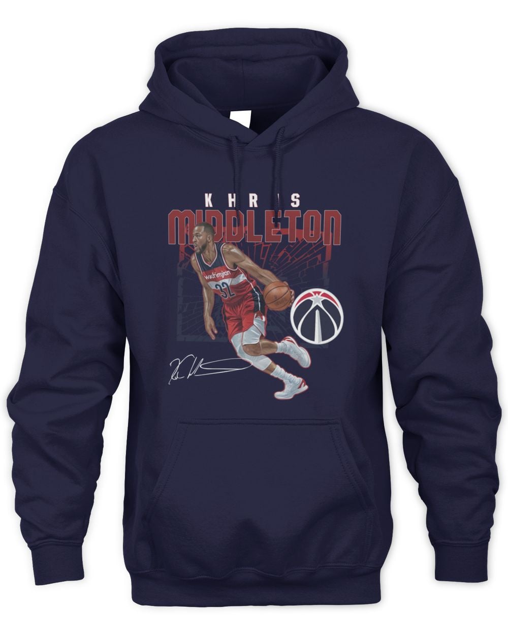 Khris Middleton Washington Wizards Shattered Hoodie Sweatshirt