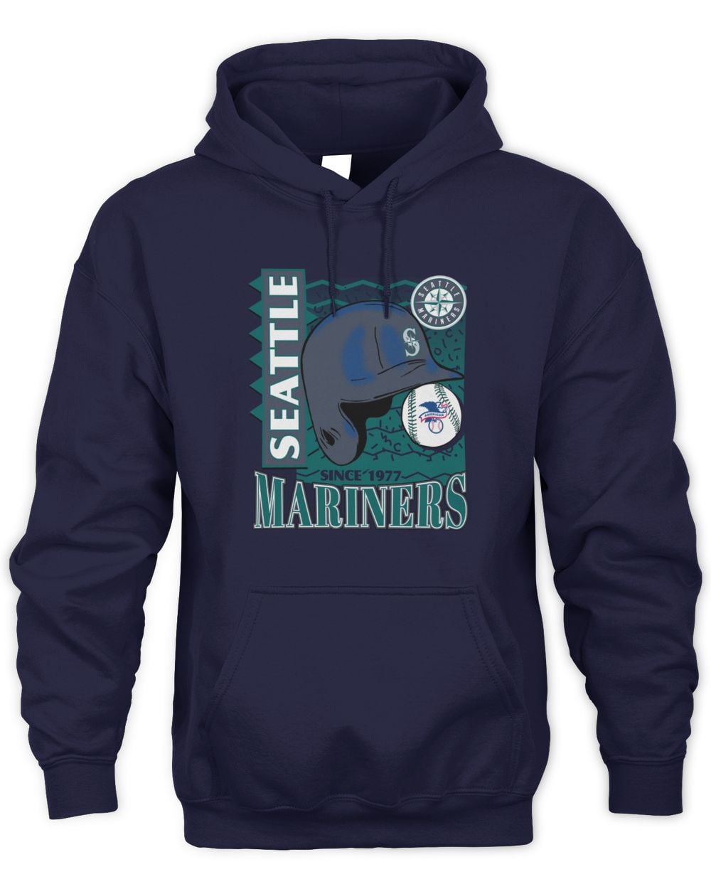 Seattle Mariners Atlas Blue Helmet Hoodie Sweatshirt