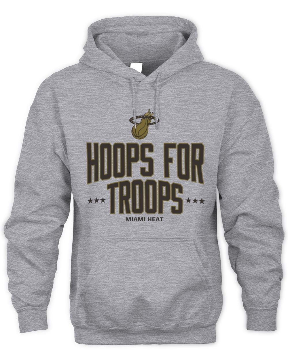 Men's Gray Miami Heat Hoops For Troops Hoodie Sweatshirt