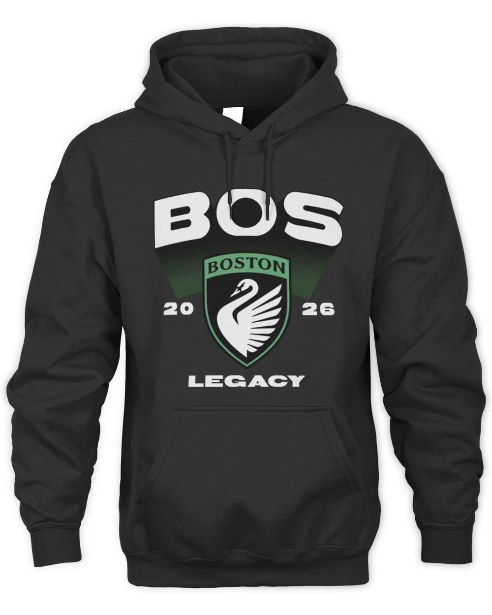Men's 500 Level Black Boston Legacy FC Emblem Graphic Hoodie Sweatshirt