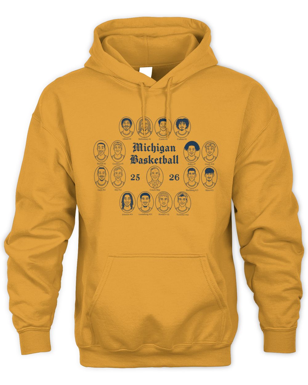 Gold Michigan NIL Basketball Team Composite 25-26 Hoodie