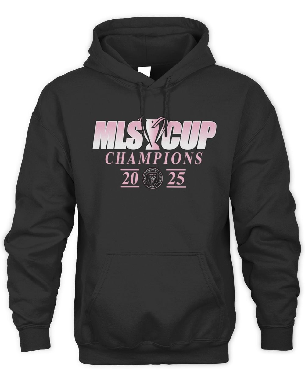 Men's Black Inter Miami CF 2025 MLS Cup Champions Catch Ball Hoodie Sweatshirt