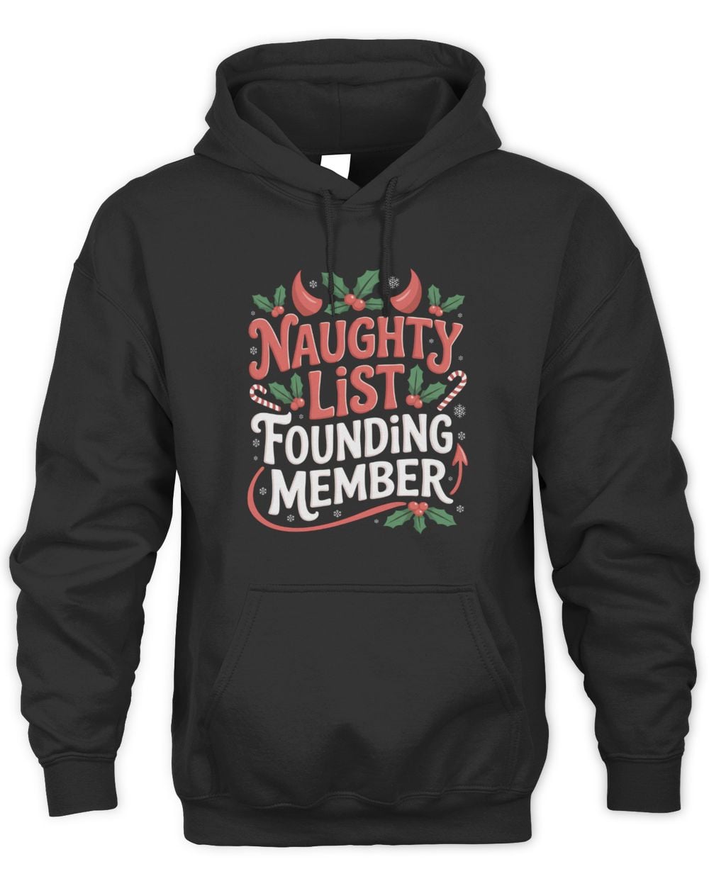 NewsThump Store Naughty List Founding Member Christmas Hoodie Black