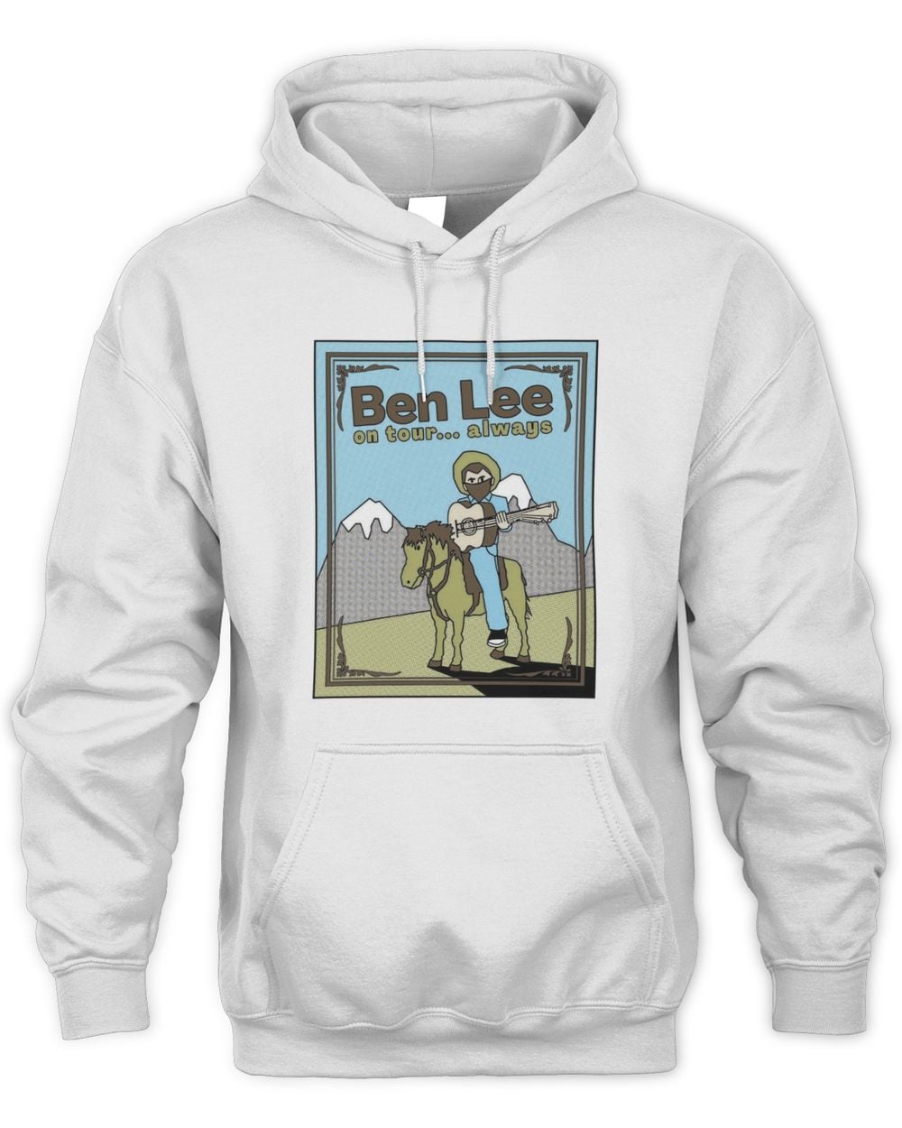 Ben Lee Horse White Hoodie Sweatshirt
