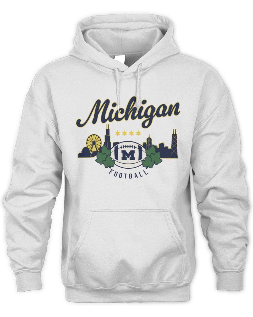 Michigan Wolverines Football Chicago Skyline Hoodie