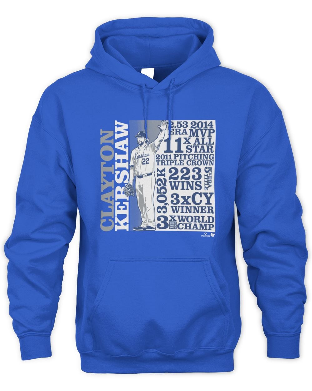 BreakingT Clayton Kershaw Royal Los Angeles Dodgers GOAT List Hoodie Sweatshirt