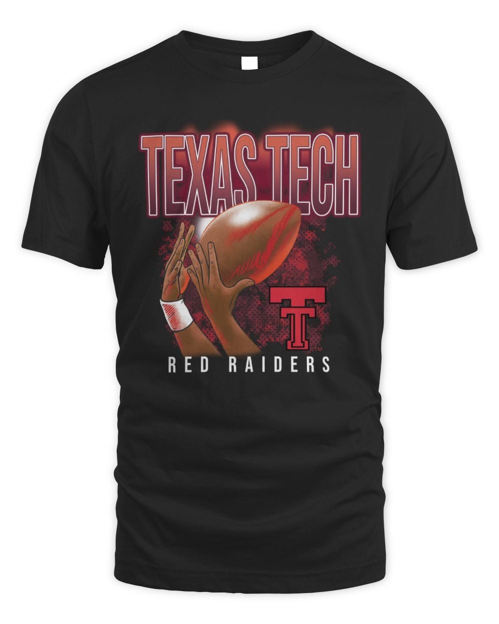 47 Texas Tech Red Raiders Black Football Fingertip Short Sleeve T Shirt