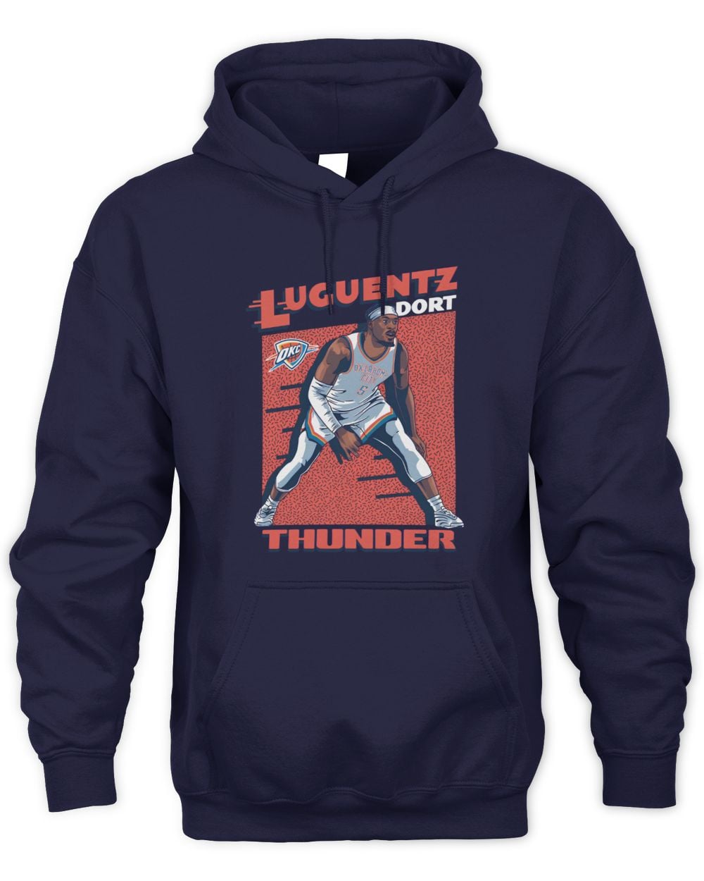 Navy Oklahoma City Thunder Lu Dort Action Hoodie Sweatshirt