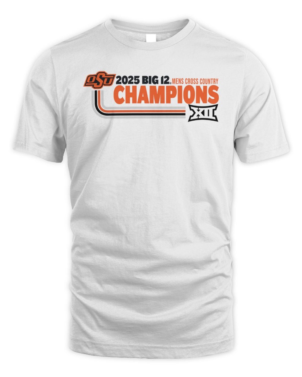 Oklahoma State Cowboys White Summit Sportswear 2025 Big 12 Mens Cross Country Champions Tee Shirt