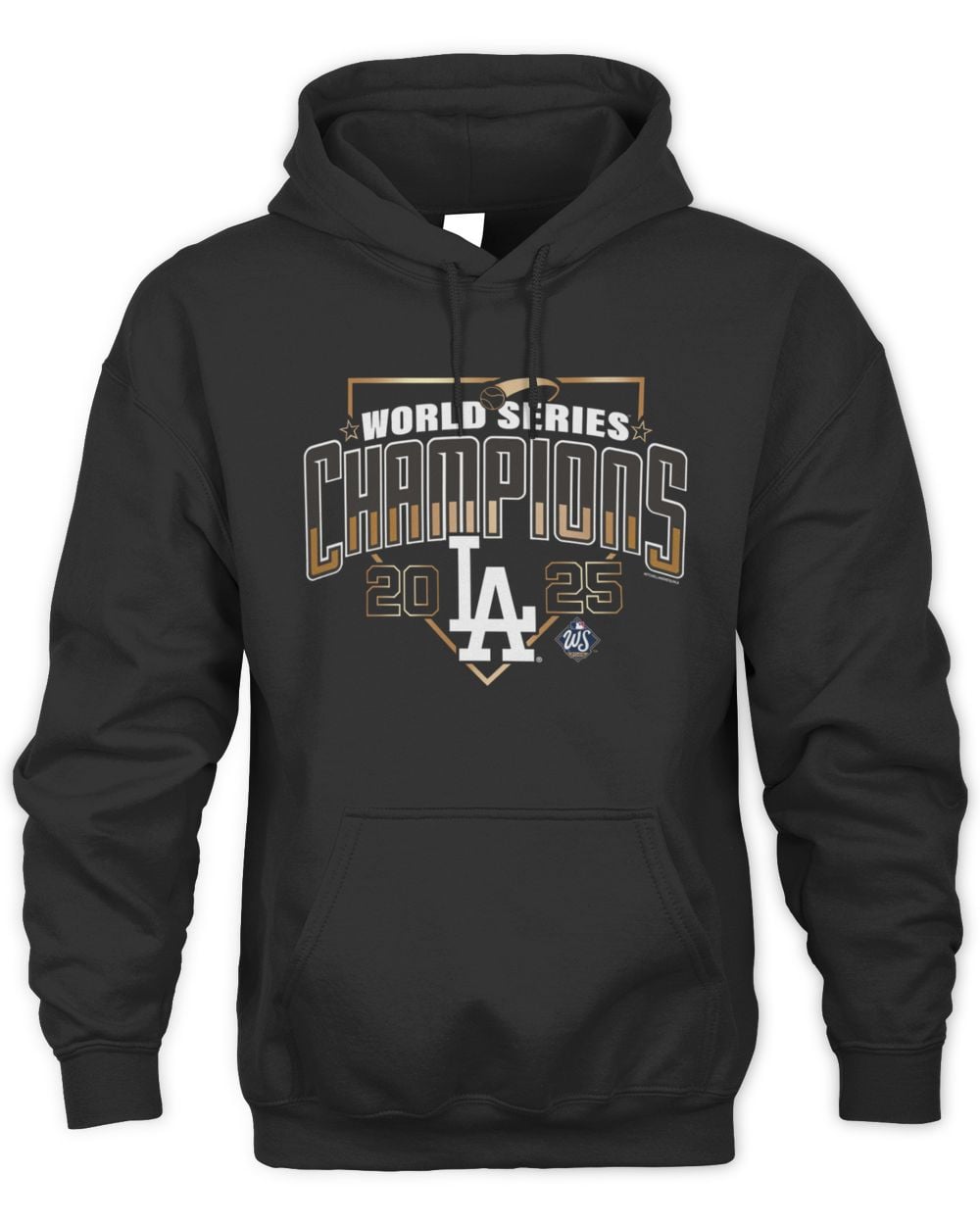 Men's Black Los Angeles Dodgers 2025 World Series Champions Arch Hoodie Sweatshirt