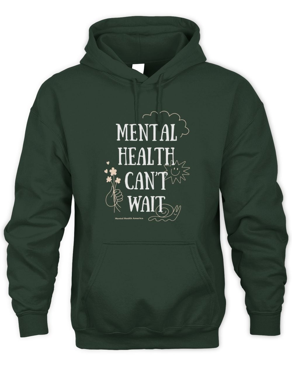 Mental Health America Apparel Mental Health Can't Wait Hoodie Green