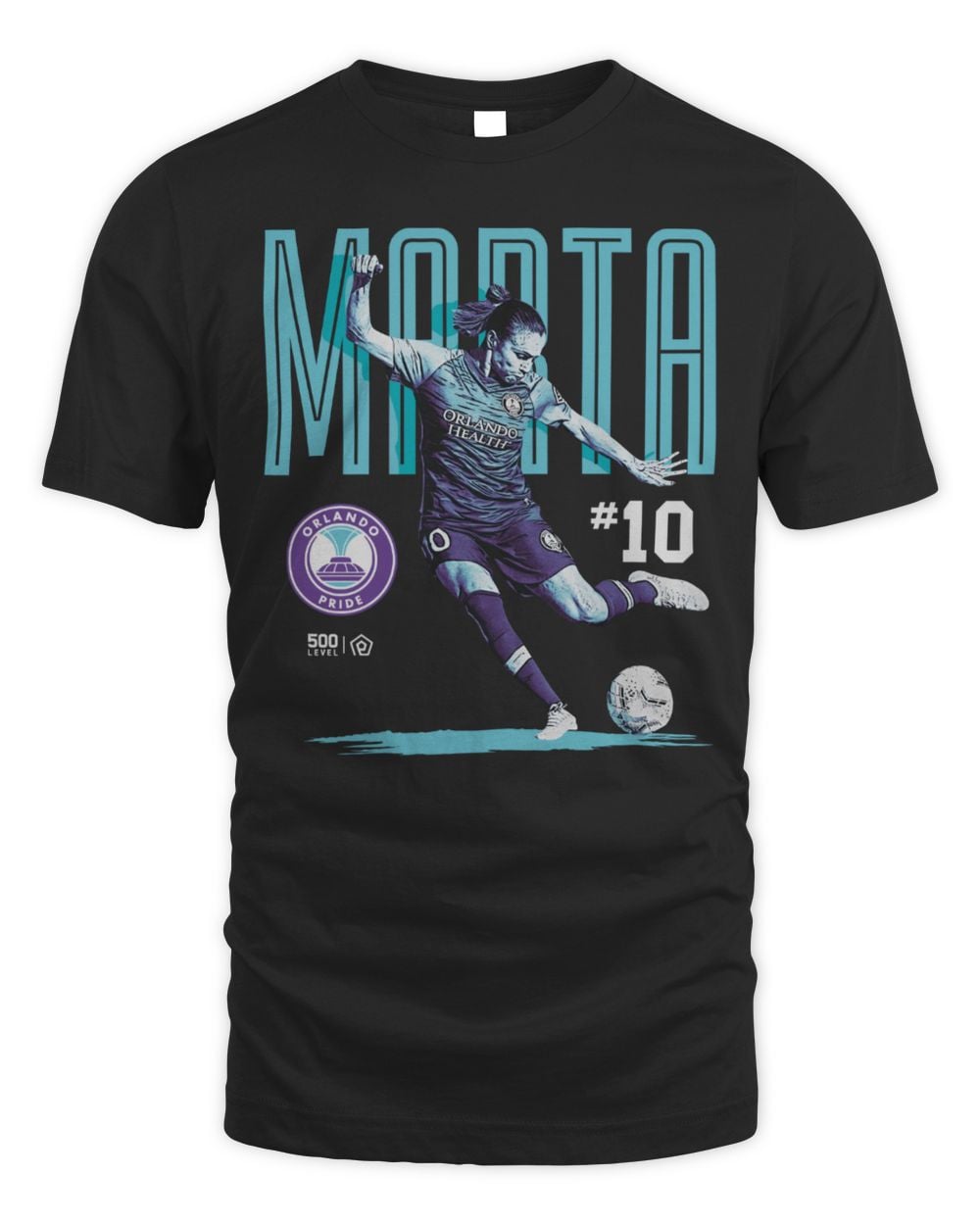 Men's 500 Level Marta Vieira da Silva Black Orlando Pride Player Bitmap Graphic T-Shirt