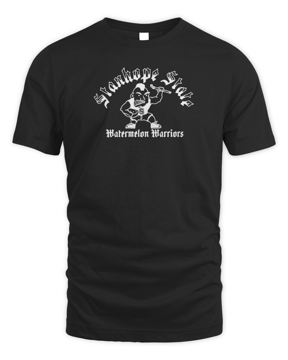 Stanhope State University Watermelon Warriors School Mascot Throwback Shirt Black