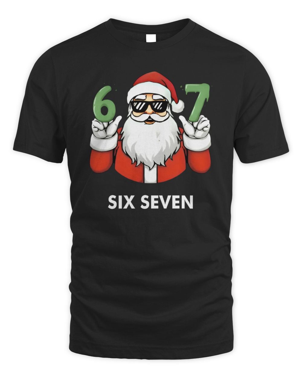 Santa 67 Christmas Six Seven T-Shirt Black