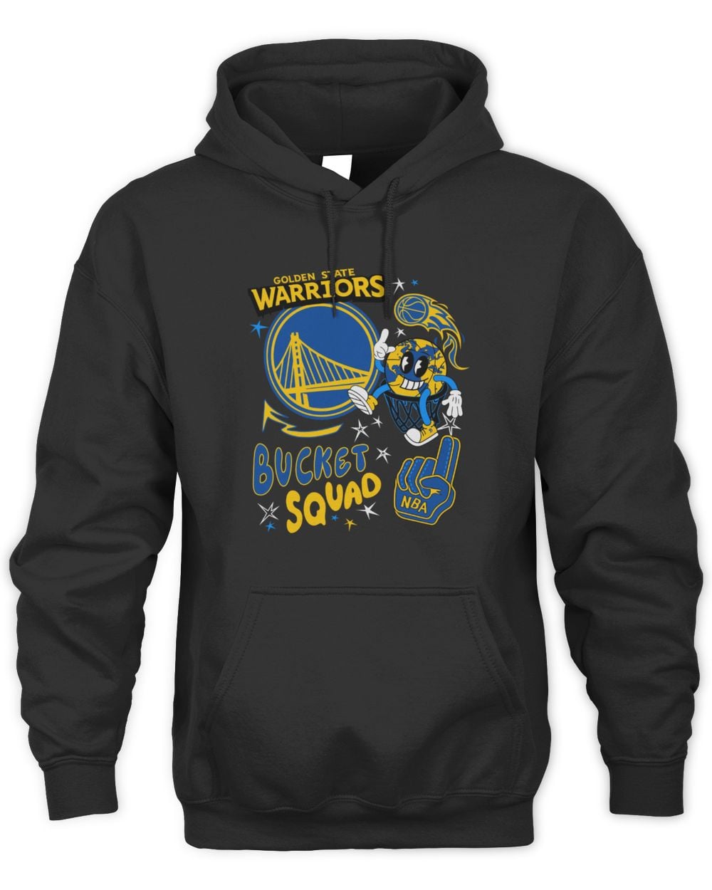 NBA X BKTSQD Golden State Warriors Buckie Black Hoodie Sweatshirt