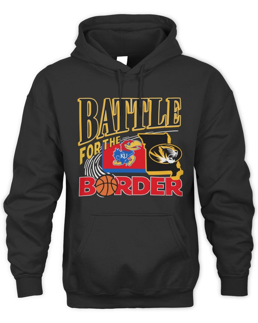 Charlie Hustle Shop Battle For The Border KU Mizzou Basketball Hoodie Black
