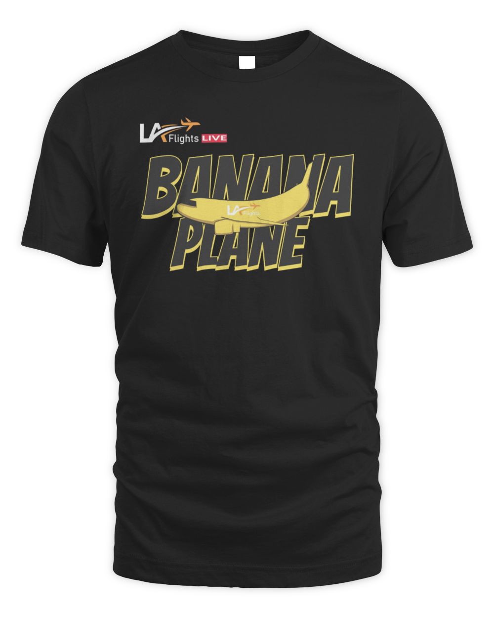 LA Flights Merchandise Banana Plane T-Shirt
