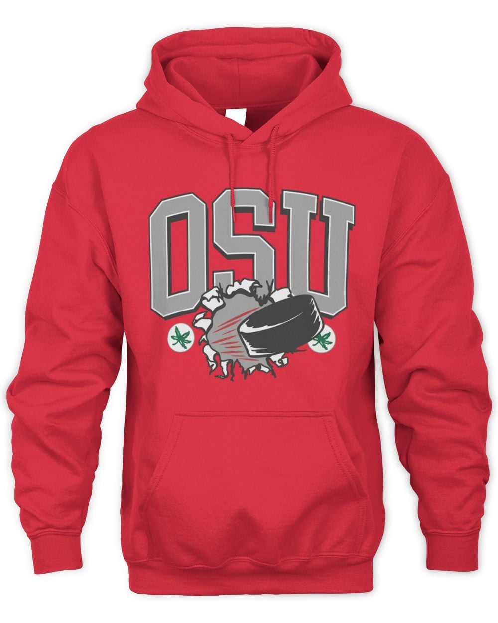 Ohio State Buckeyes Hockey Breaking Ice Hoodie Red