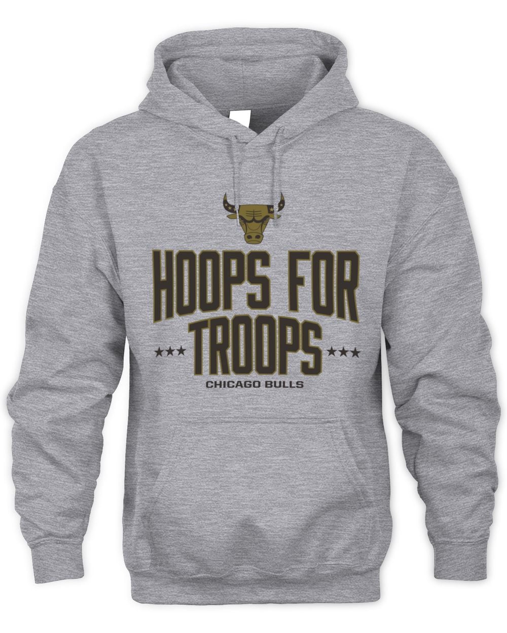 Men's Gray Chicago Bulls Hoops For Troops Hoodie Sweatshirt