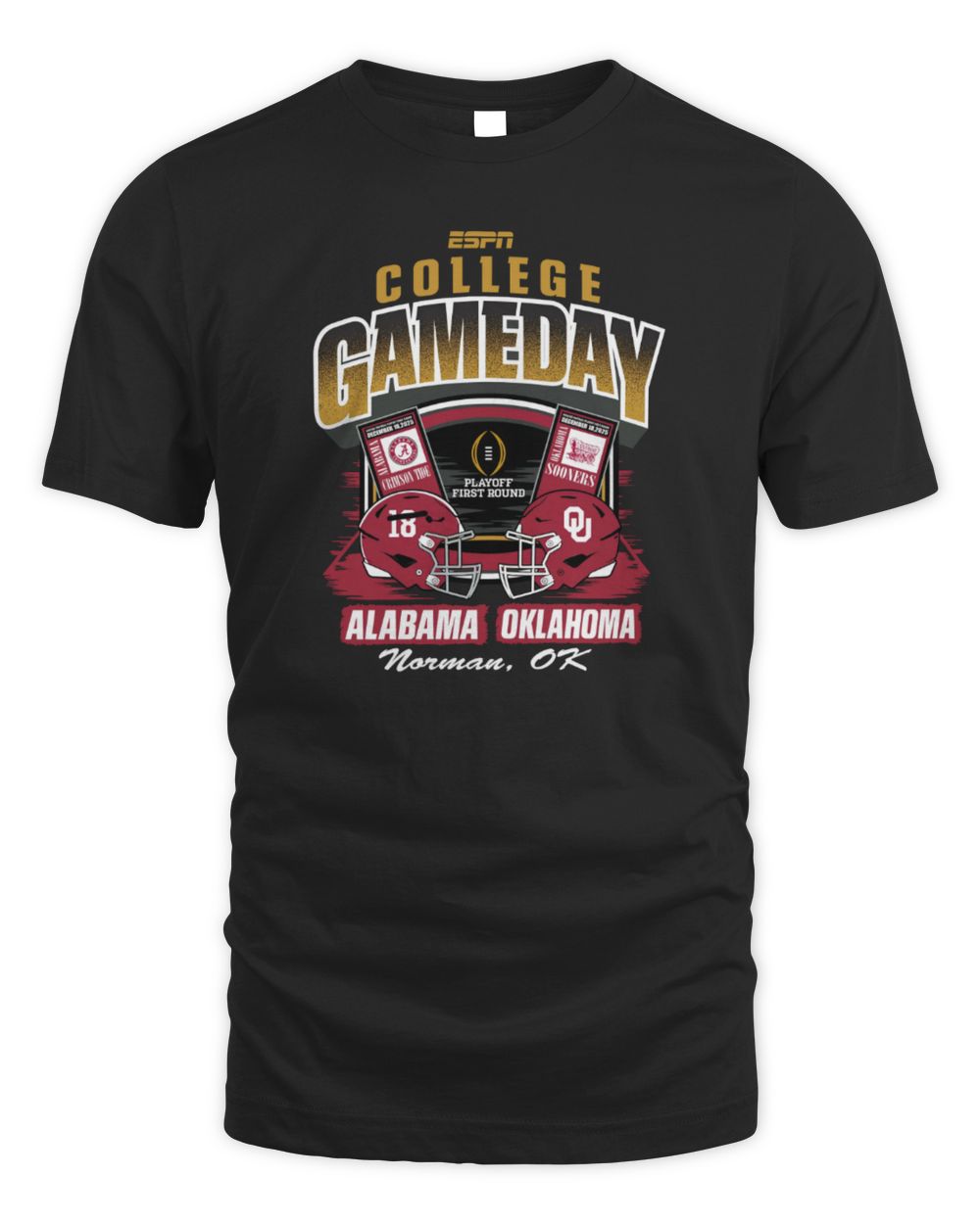 ESPN CFP '25|'26 Alabama Vs. Oklahoma 1st Round Ticket Tee