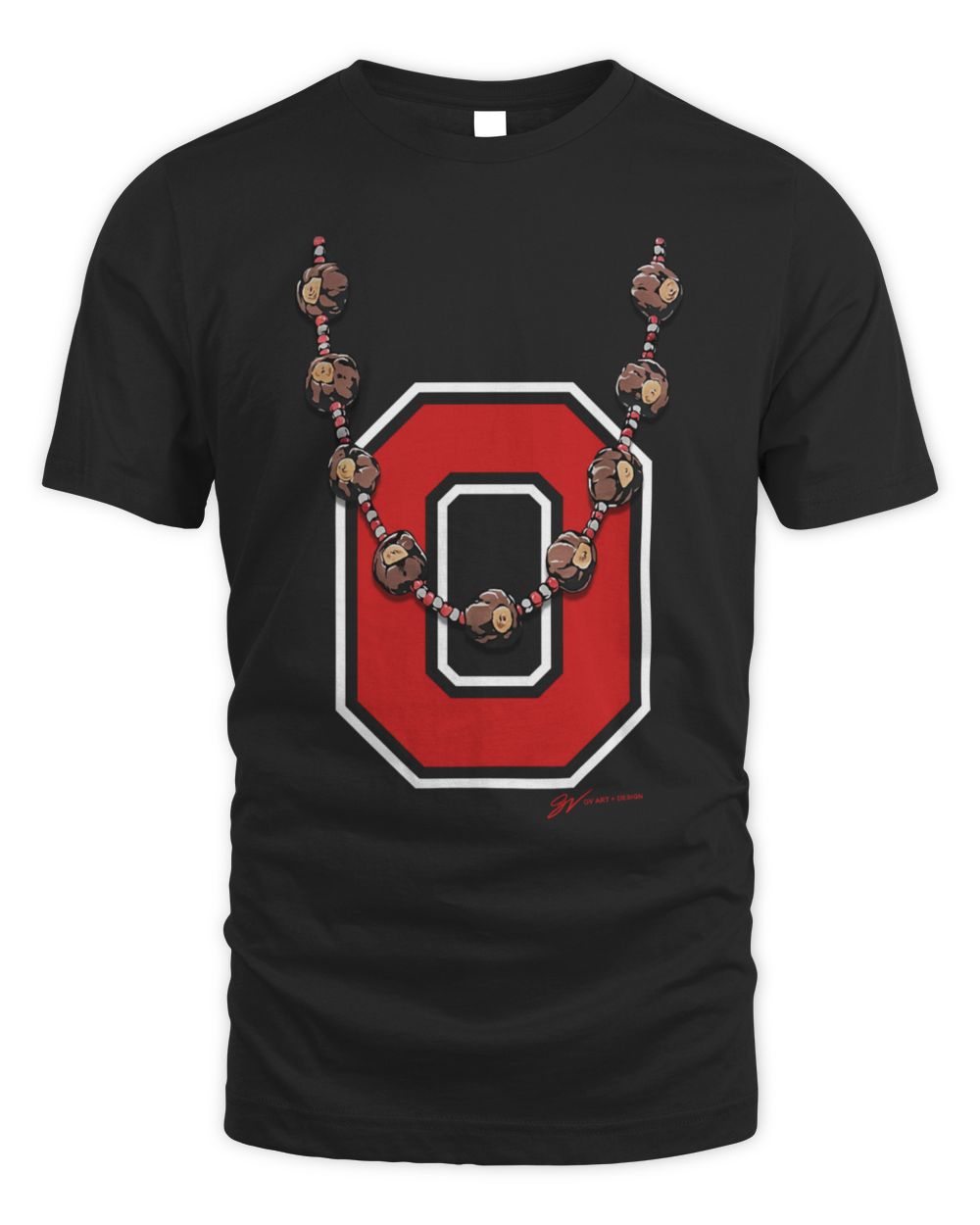 GV Art And Design Buckeye Necklace T-Shirt Black
