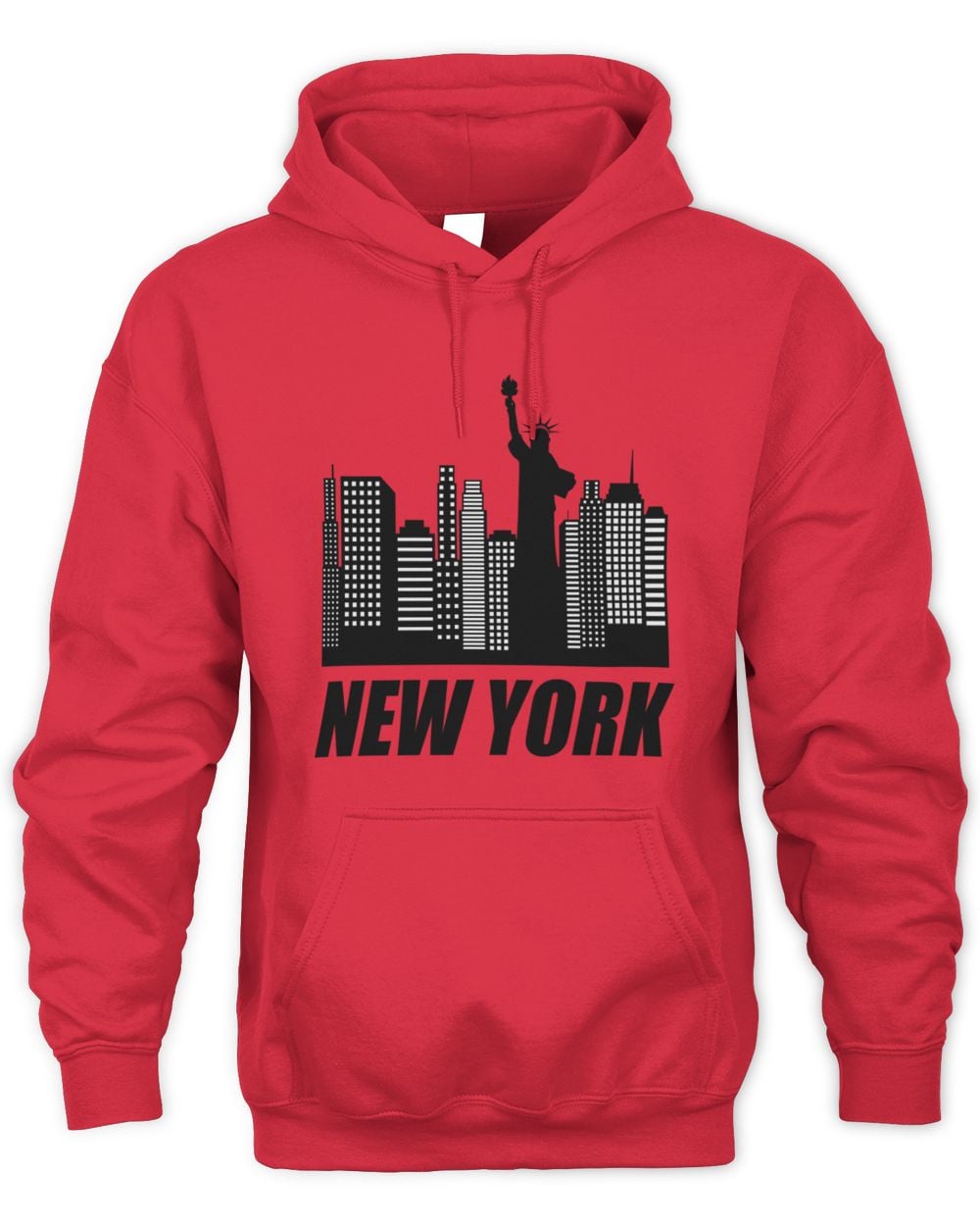Now York City Vector With High Print Hoodie Red