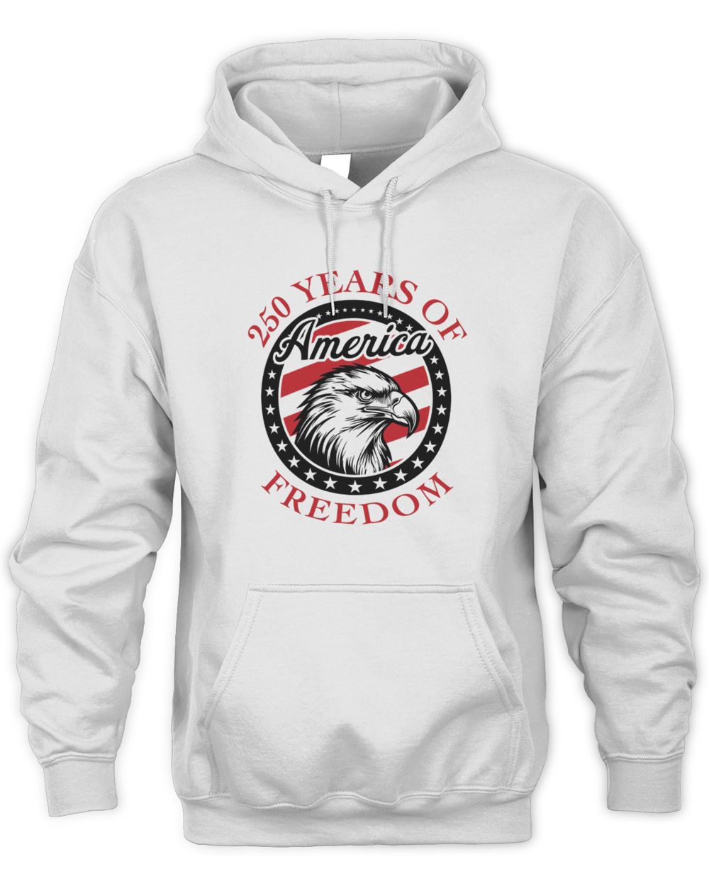 White 250 Years Of Freedom Eagle Circle Hoodie