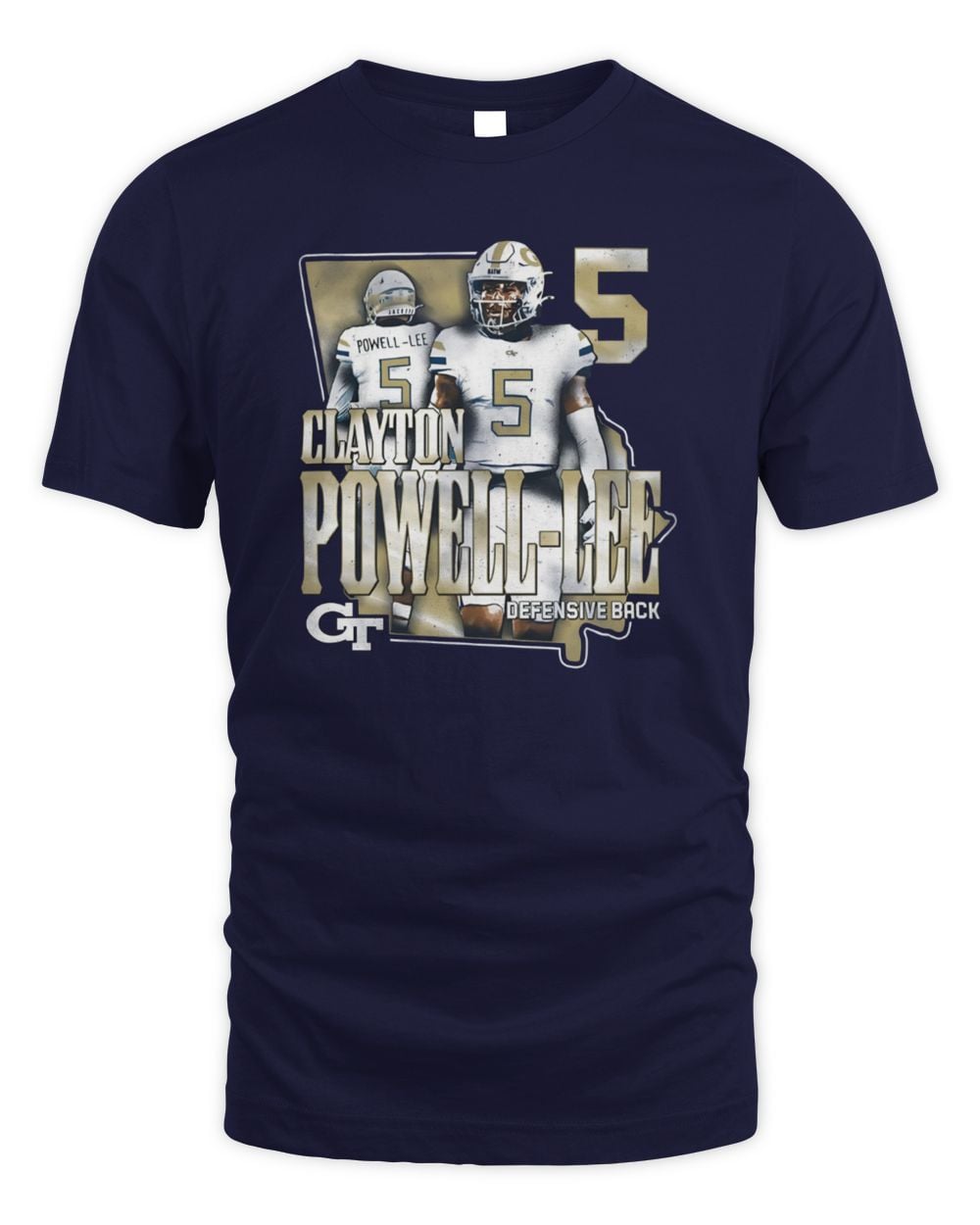 Georgia Tech Football Student Athlete NIL State #5 Calyton Powell-Lee T-Shirt
