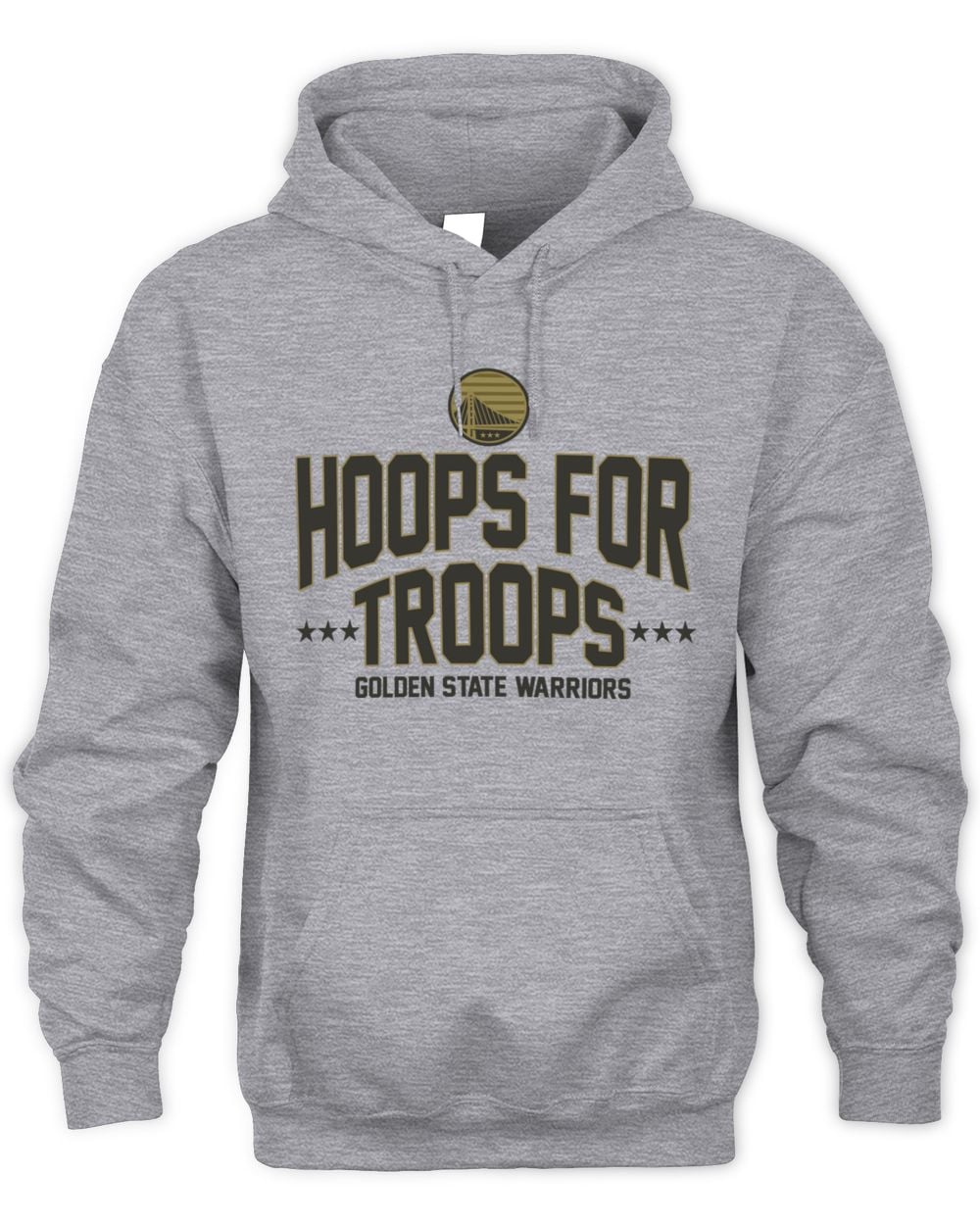 Men's Gray Golden State Warriors Hoops For Troops Hoodie Sweatshirt