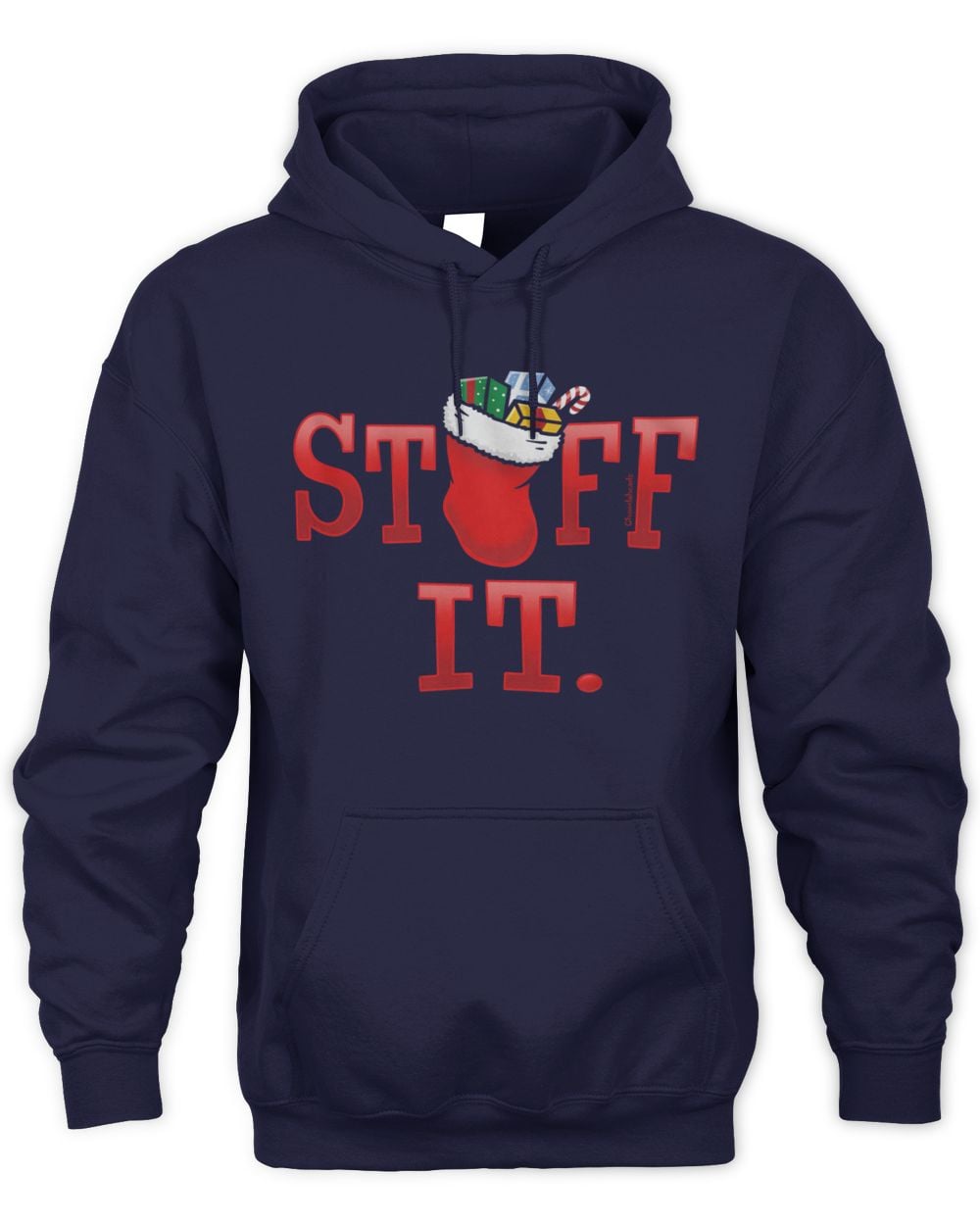 Navy Stuff It Christmas Stocking Hoodie Sweatshirt