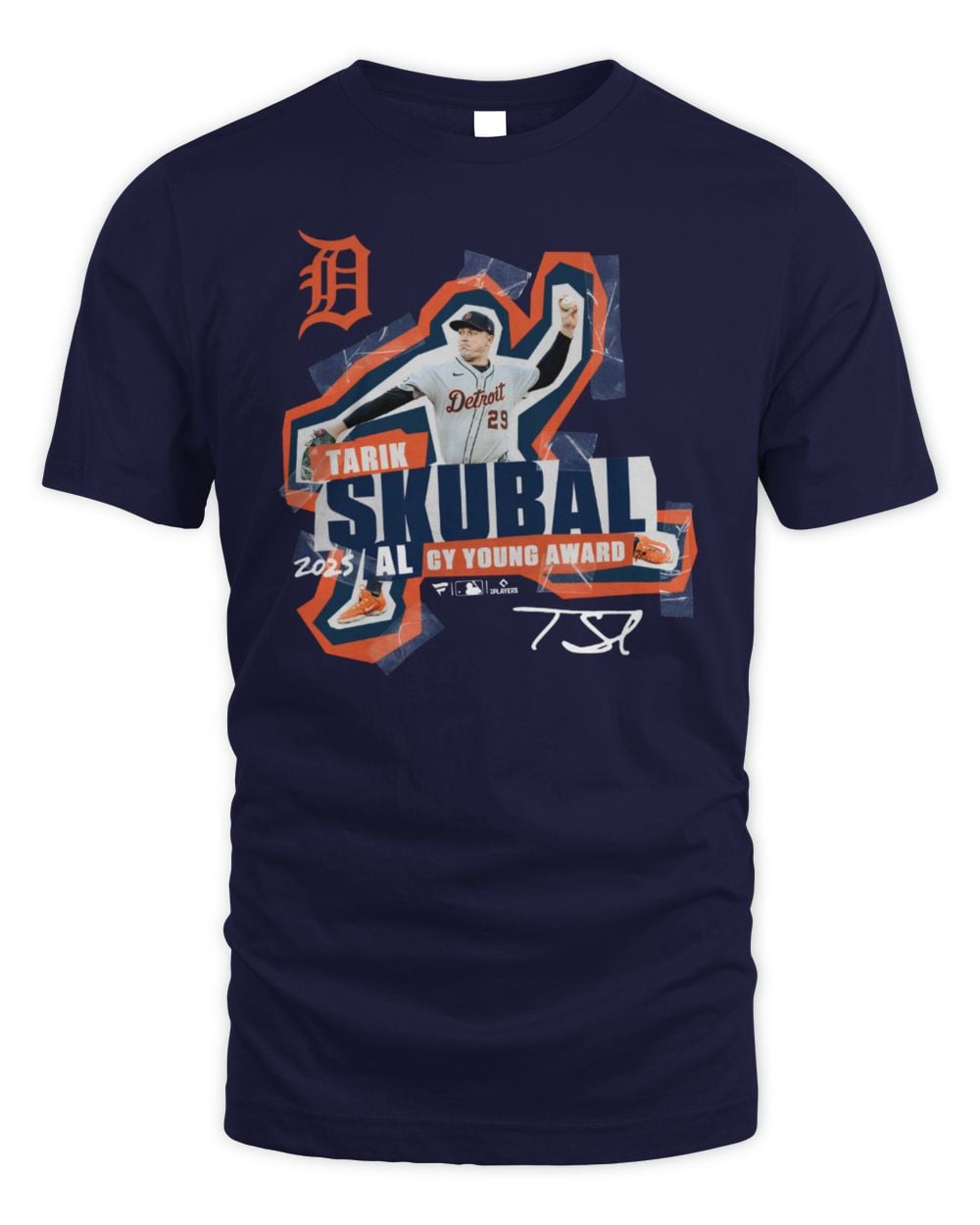 Men's Tarik Skubal Navy Detroit Tigers 2025 American League Cy Young Award Winner T-Shirt