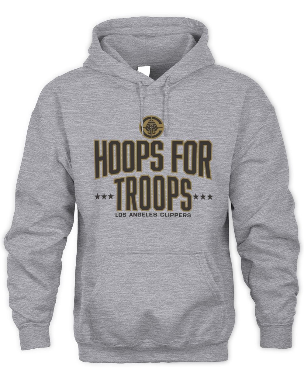 Men's Gray LA Clippers Hoops For Troops Hoodie Sweatshirt