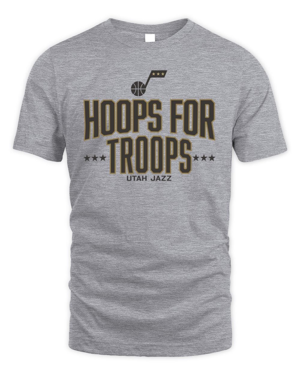 Men's Gray Utah Jazz Hoops For Troops T-Shirt