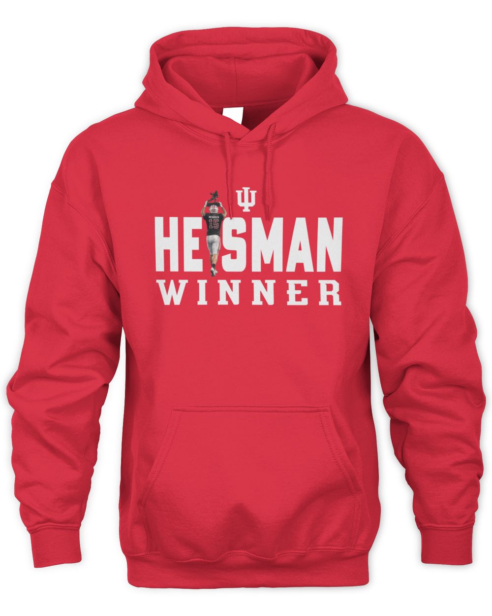 Fernando Mendoza Indiana Hoosiers Crimson 2025 Heisman Winner Trophy Potrait Hoodie Sweatshirt