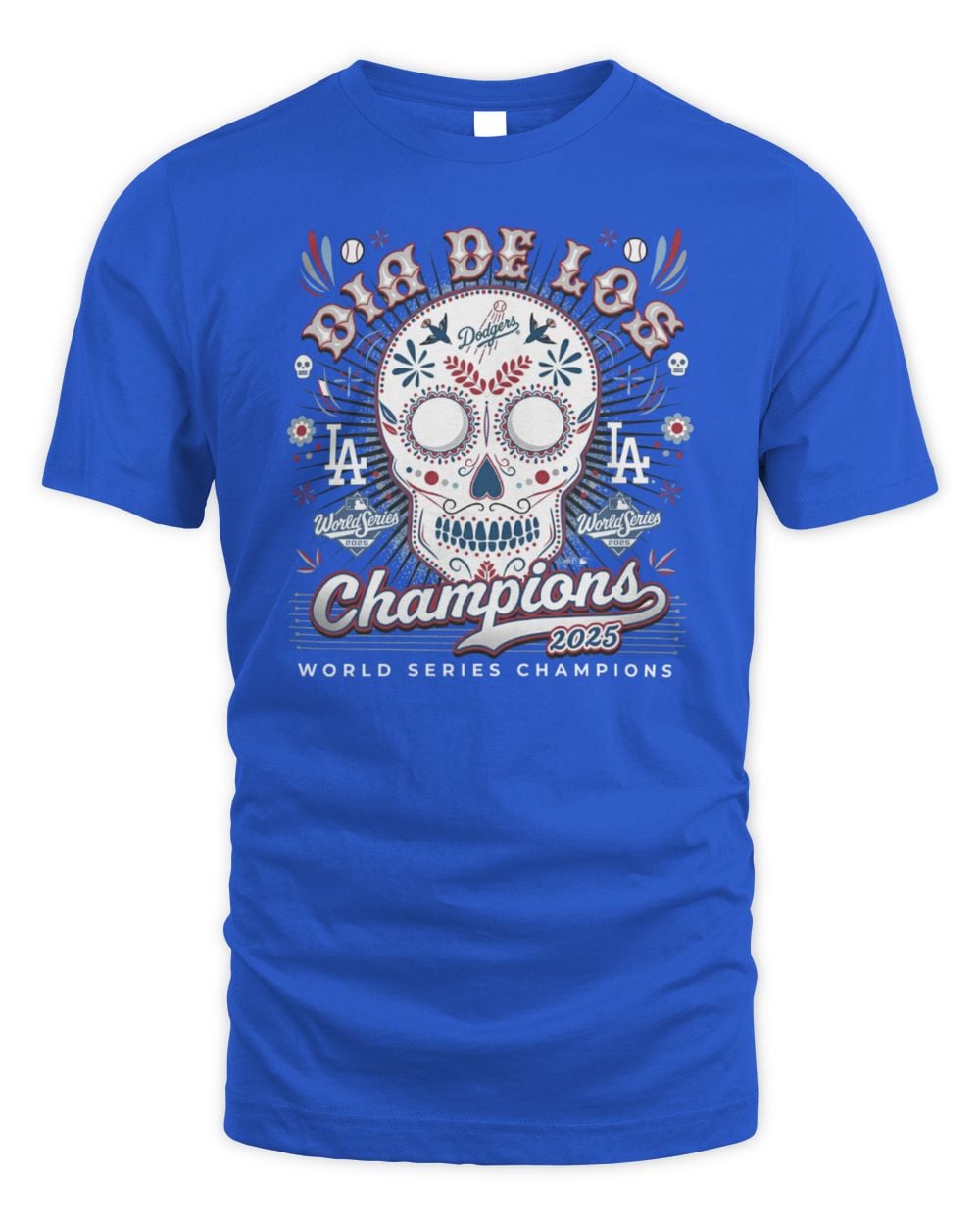 Men's '47 Royal Los Angeles Dodgers 2025 World Series Champions Dia De Los Champions T-Shirt