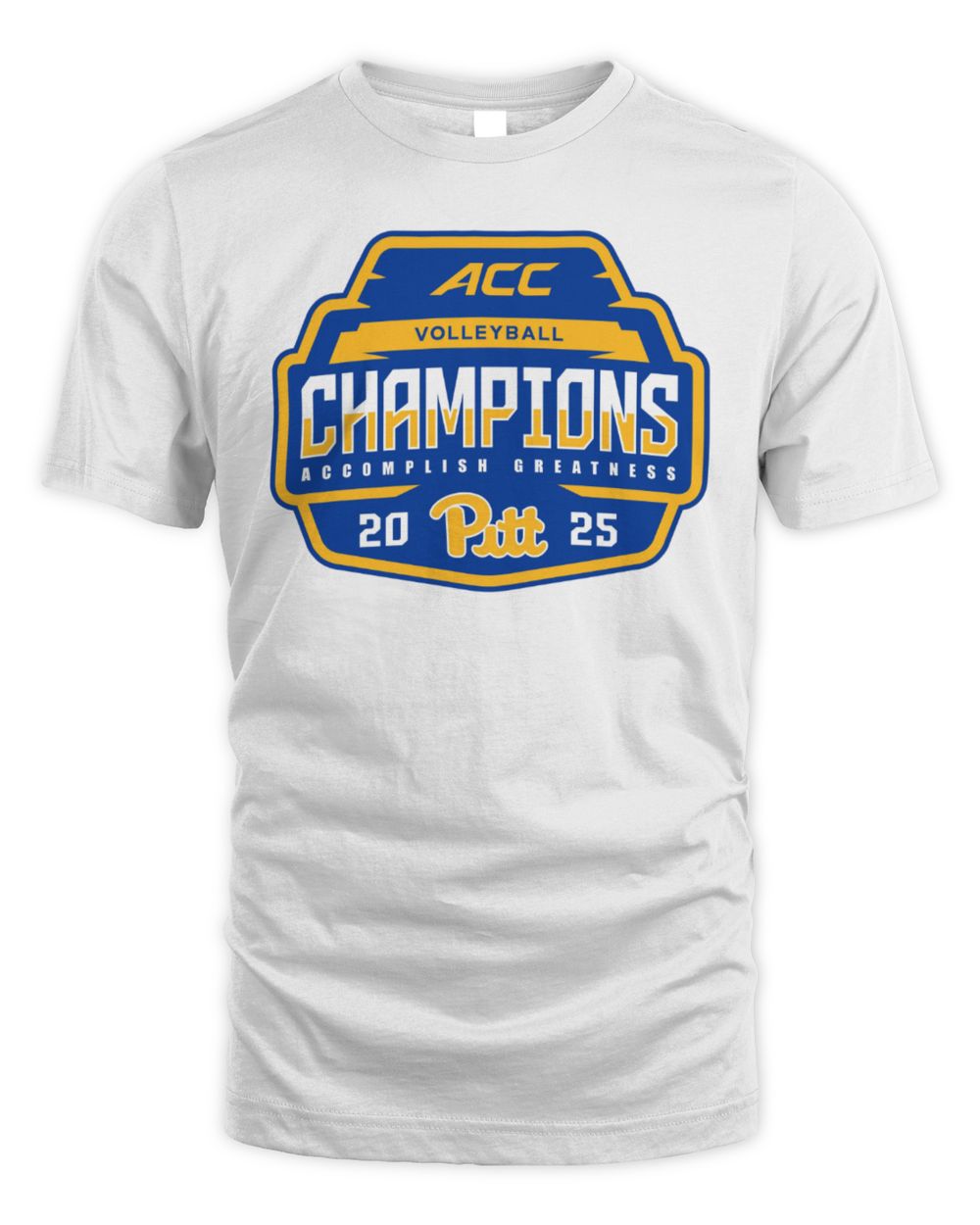 Pitt Panthers White Blue 84 2025 ACC Volleyball Champions Tee Shirt