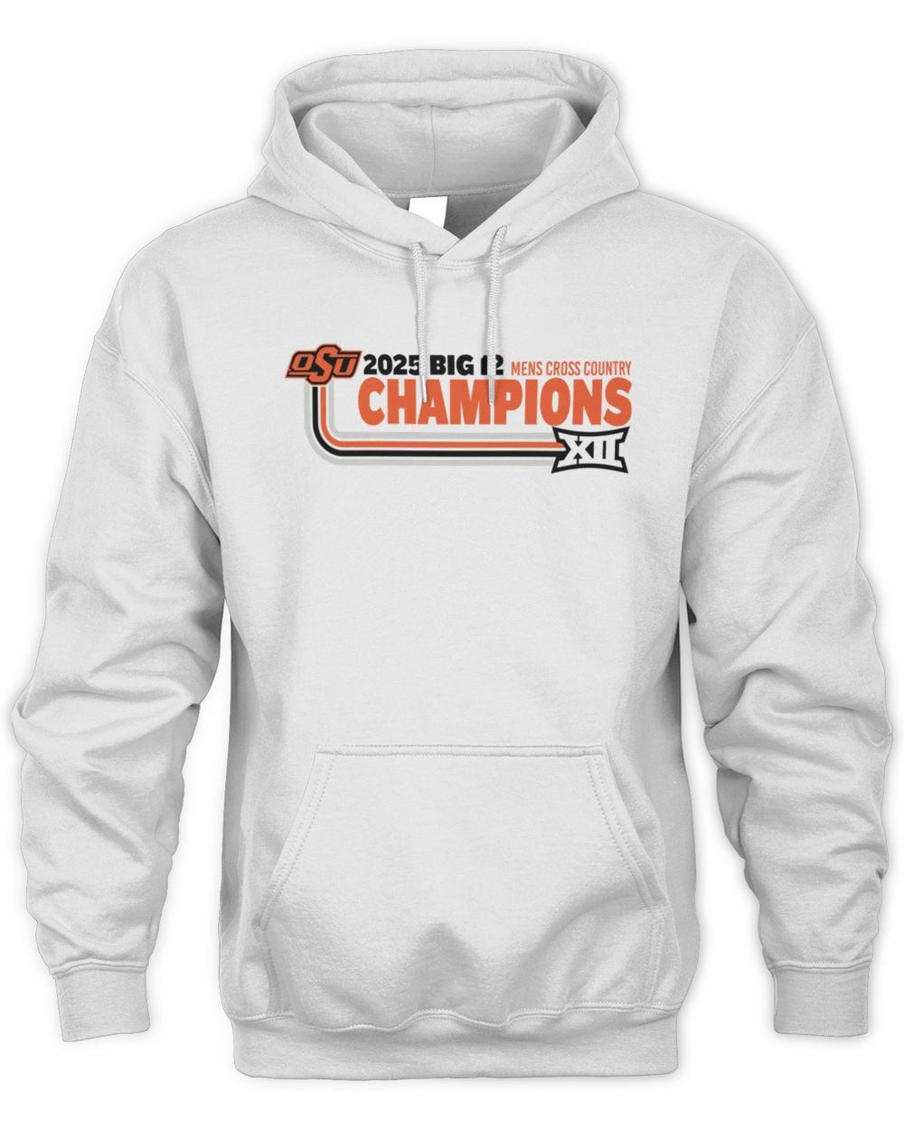 Oklahoma State Cowboys White Summit Sportswear 2025 Big 12 Mens Cross Country Champions Hoodie Sweatshirt