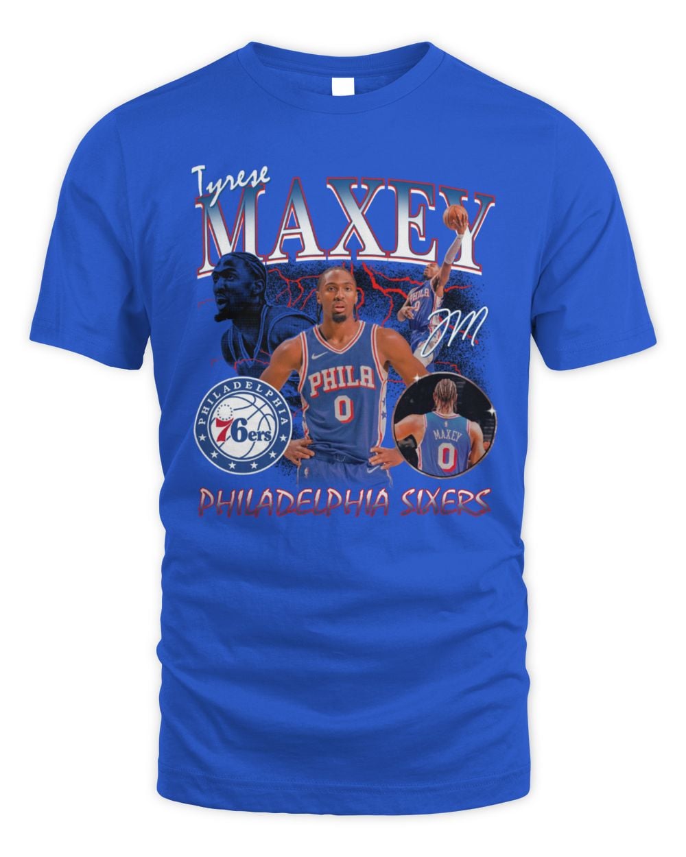 Men's Tyrese Maxey Royal Philadelphia 76ers Player Collage T-Shirt