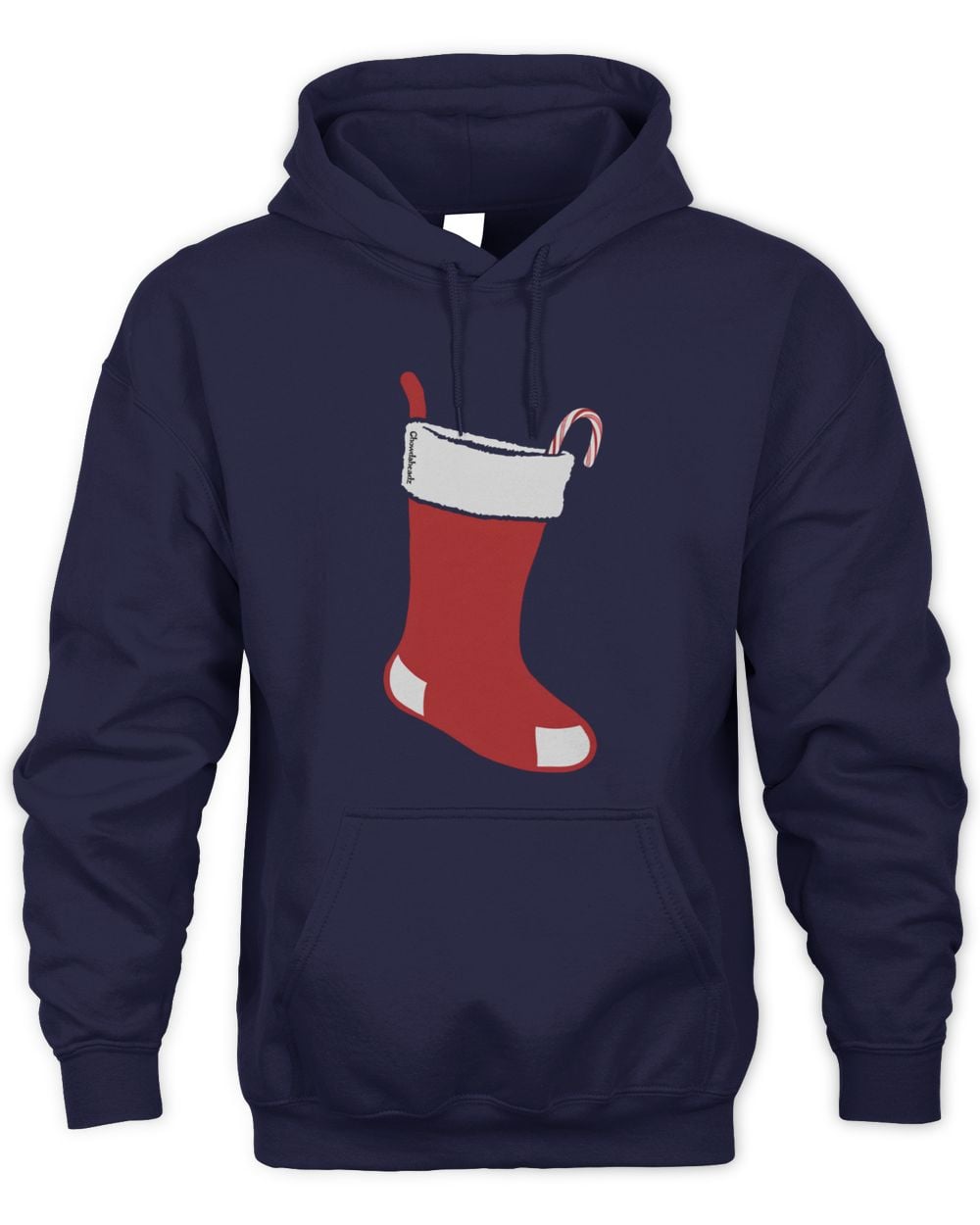 Boston Christmas Stocking Navy Hoodie