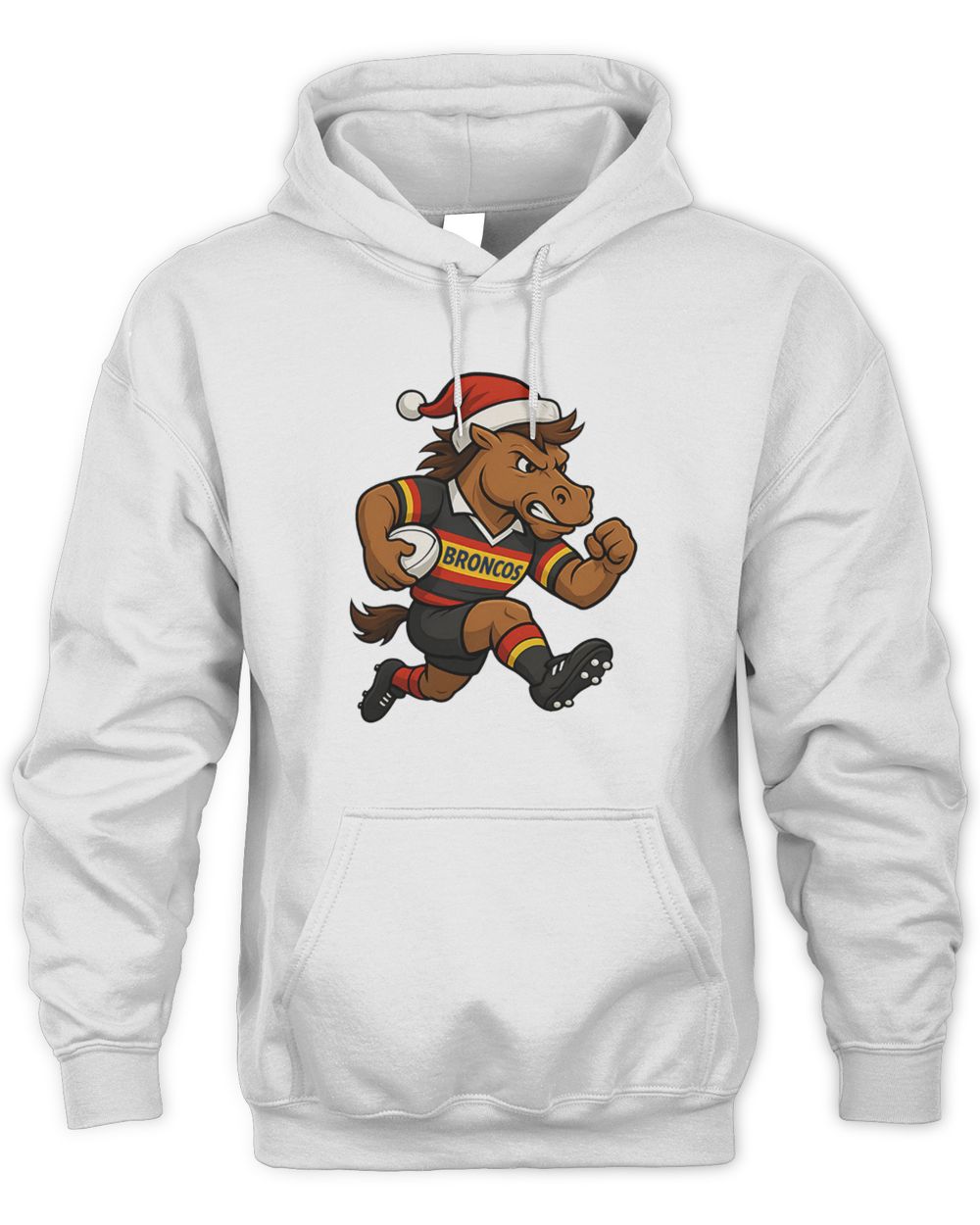 Retro London Broncos Christmas Hoodie White