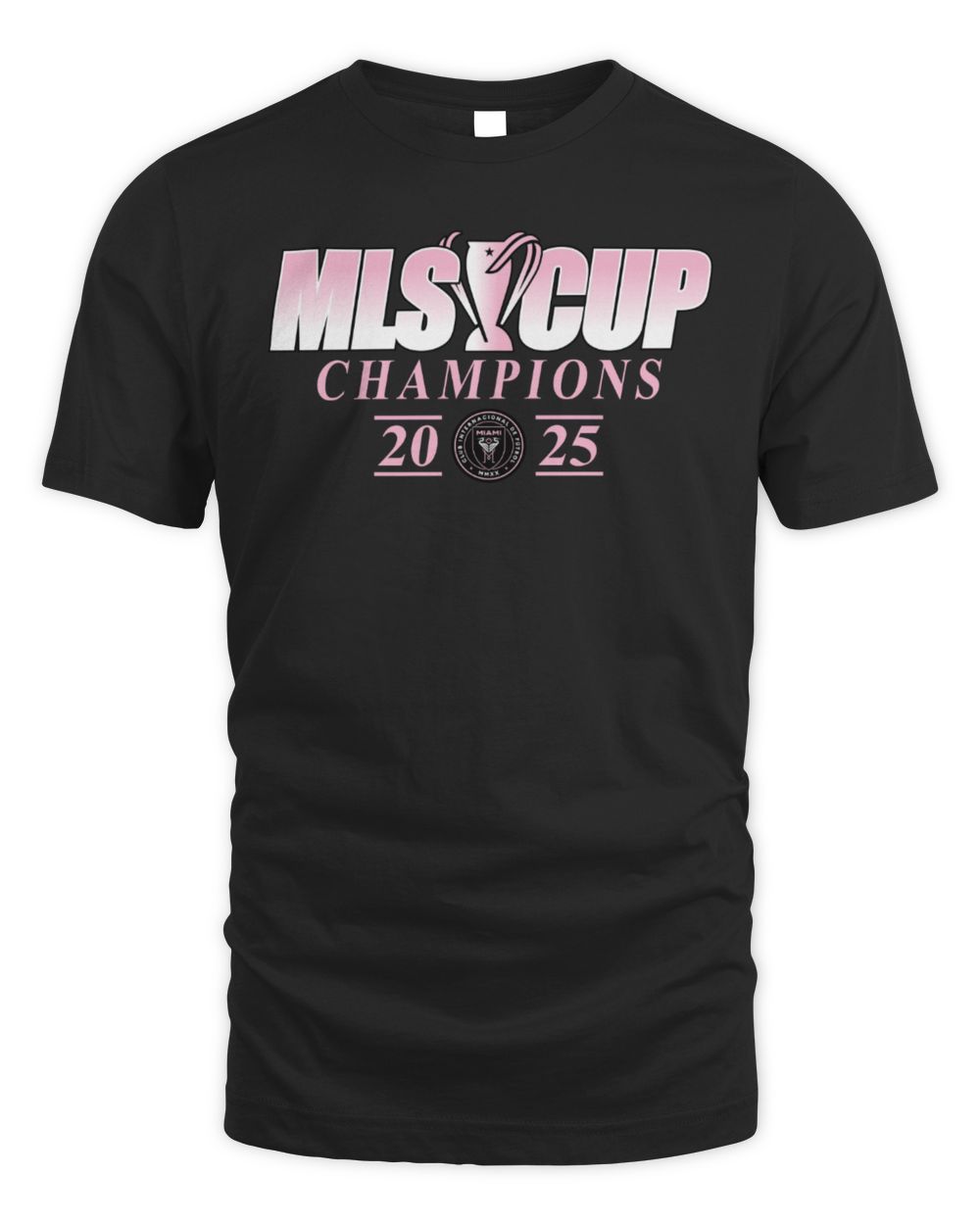 Men's Black Inter Miami CF 2025 MLS Cup Champions Catch Ball T-Shirt