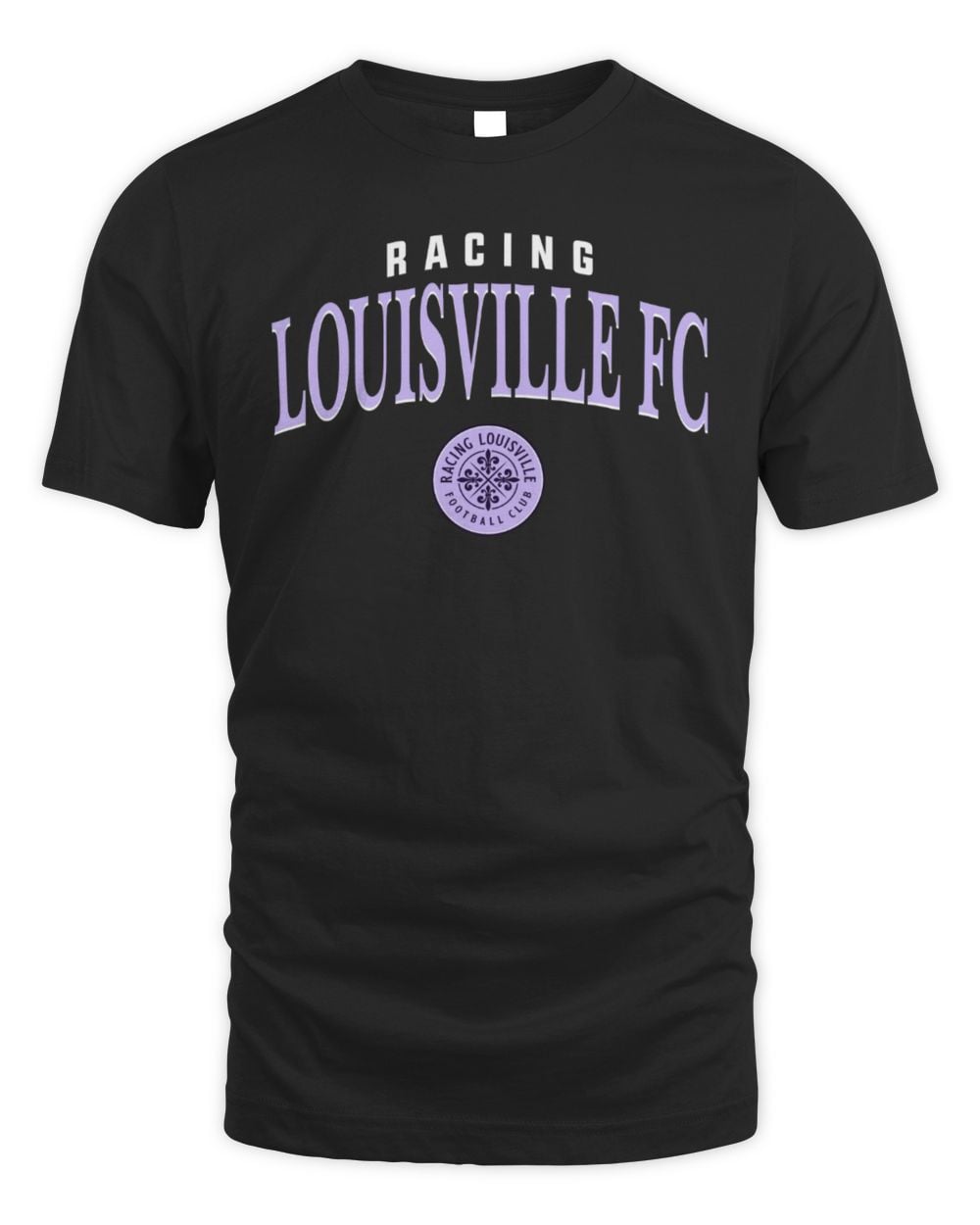 Men's 500 Level Black Racing Louisville FC Team Arch Name Graphic T-Shirt