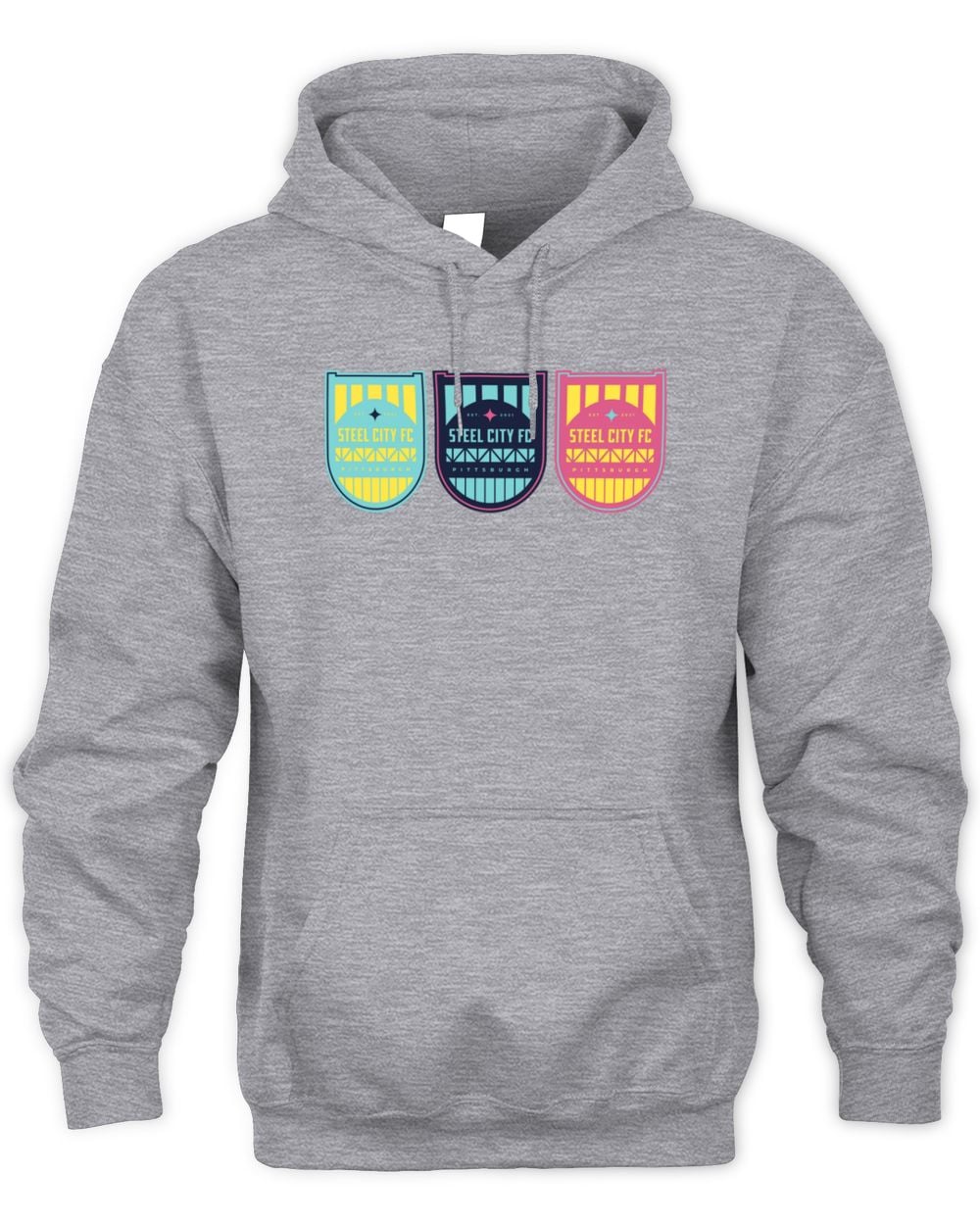 Steel City FC Soft CVC Pop Art Grey Hoodie