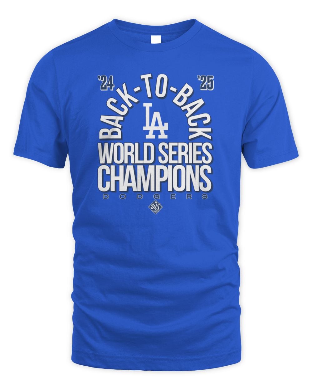 Men's Royal Los Angeles Dodgers Back-to-Back World Series Champions T-Shirt