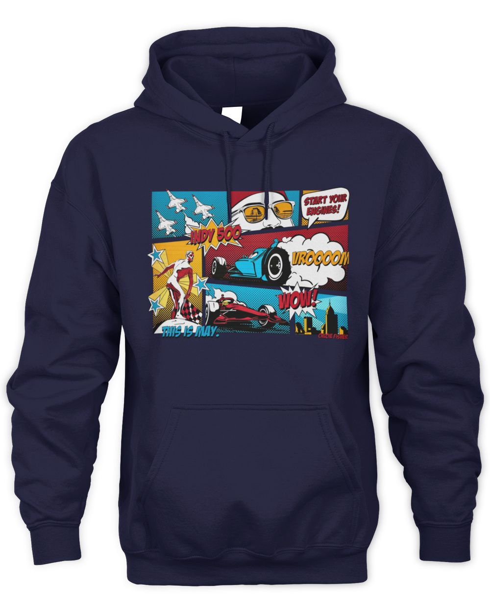 Indianapolis Motor Speedway Comic Strip Hoodie Sweatshirt