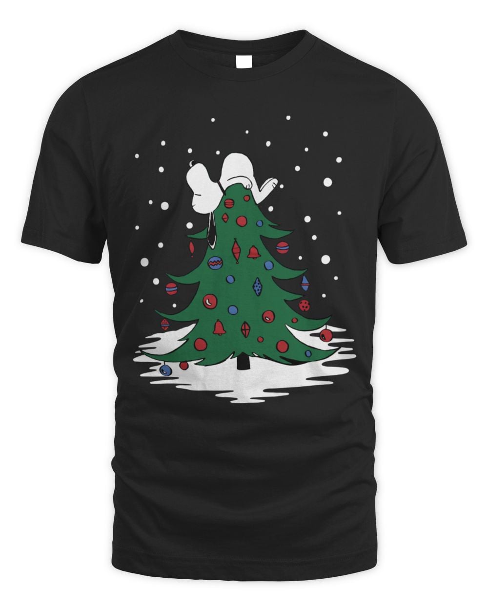 Peanuts Snoopy Sleeping Christmas Tree Tee Shirt