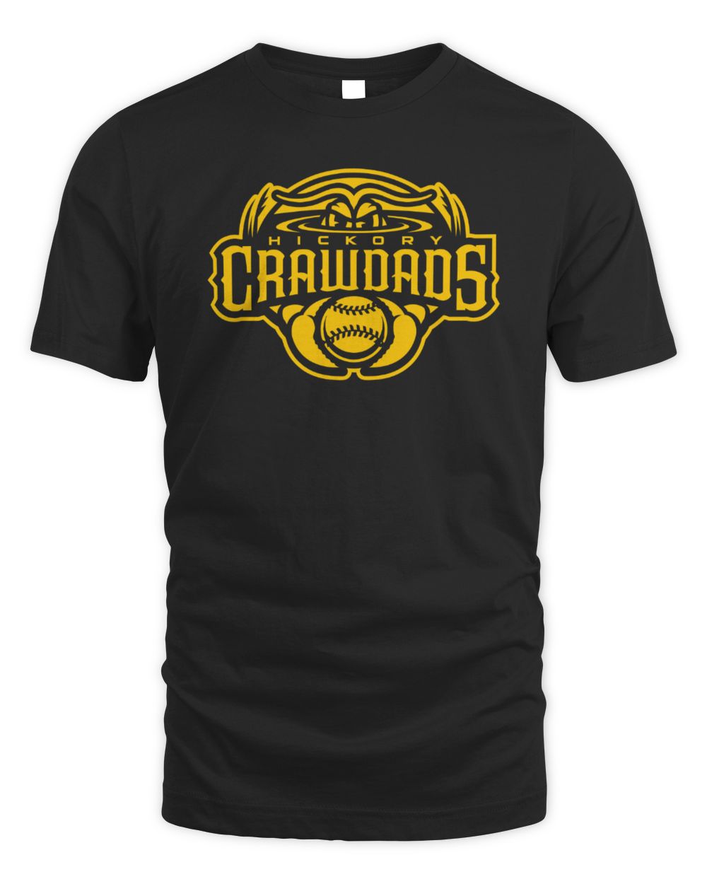 Hickory Crawdads Black & Gold Primary Tee