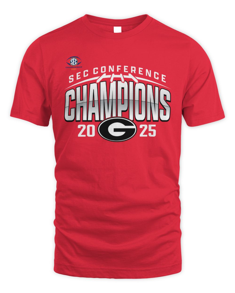 Georgia Bulldogs 2025 SEC Football Champions Endzone Speed T-Shirt