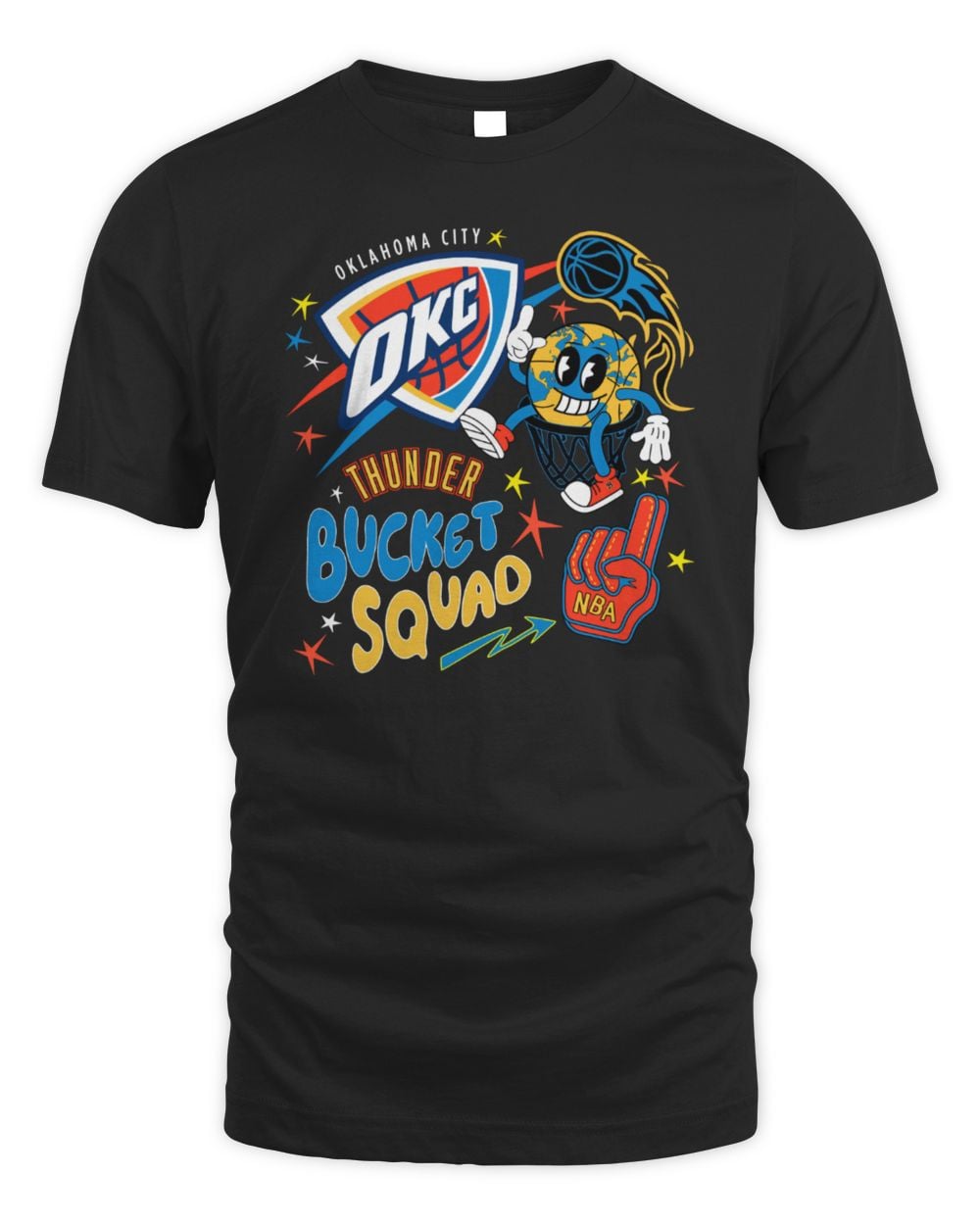 NBA X BKTSQD Oklahoma City Thunder Buckie Black Tee
