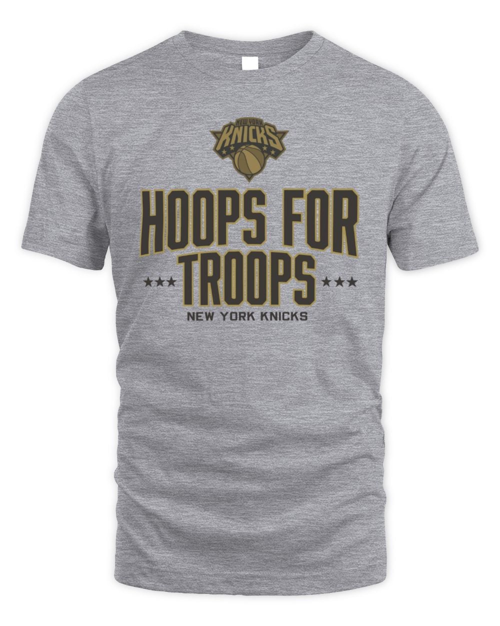 Men's Gray New York Knicks Hoops For Troops T-Shirt